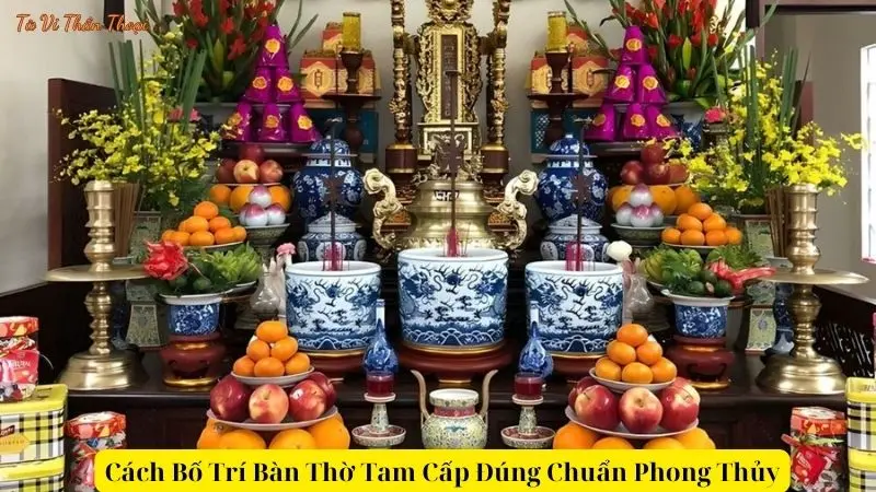 Cách Bố Trí Bàn Thờ Tam Cấp Đúng Chuẩn Phong Thủy